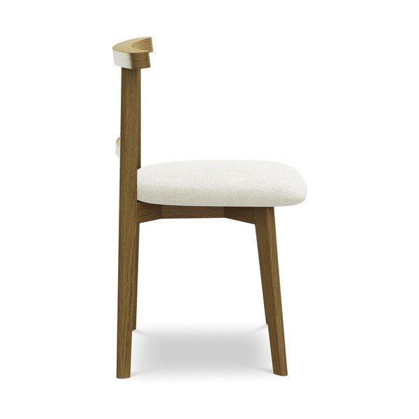 Kreminės spalvos iš medienos masyvo valgomojo kėdė Ohelo – Makamii-image-2