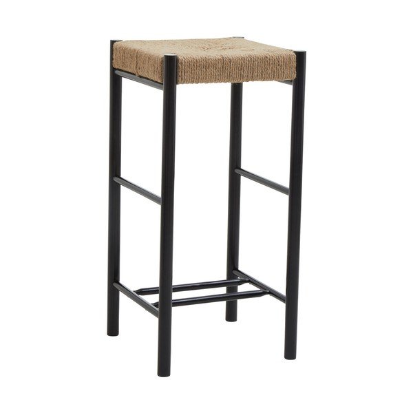 Juodos spalvos/natūralios spalvos iš buko masyvo baro taburetė (sėdynės aukštis 72 cm) Bandar – Premier Housewares