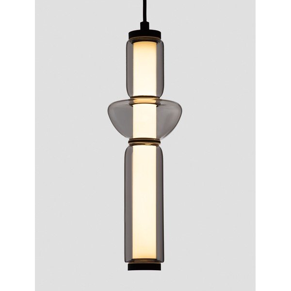 Pilkos spalvos iš stiklo kabantis šviestuvas LED su pritemdymo funkcija ø 12 cm Ulon – Nova Luce-image-2