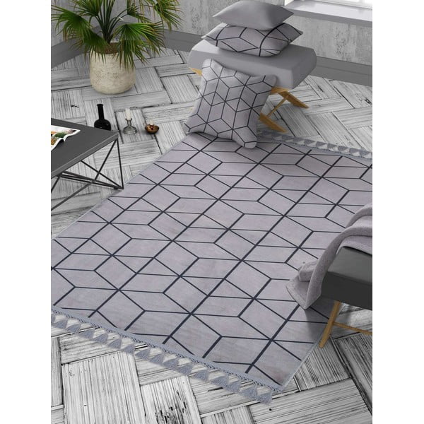 Pilkas plaunamas kiliminis takelis 300x100 cm - Vitaus-image-1