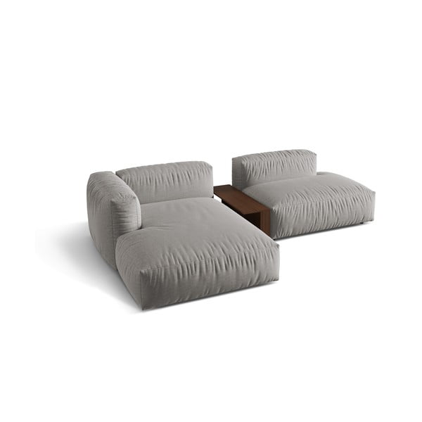 Modulinė kampinė sofa šviesiai pilkos spalvos (su kairiuoju kampu) Martina – Micadoni Home-image-3