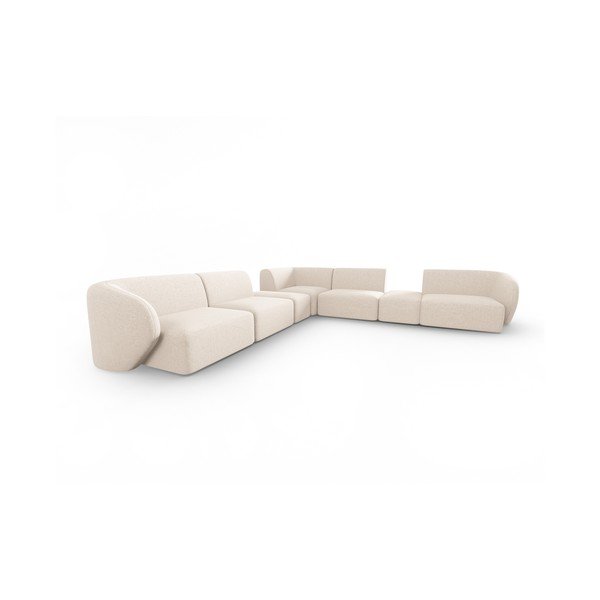 Smėlio spalvos iš šenilinio audinio kampinė sofa Paolo – Milo Casa