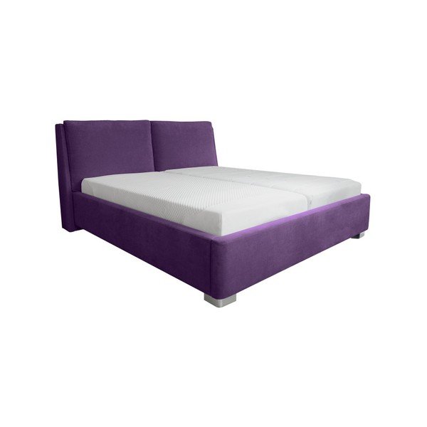 Violetinė dvigulė lova Mazzini Beds Vicky, 180 x 200 cm-image-1