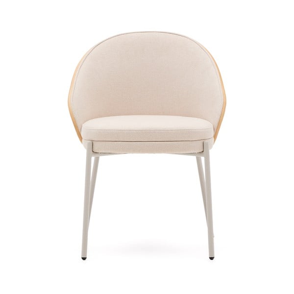 Kreminės spalvos/natūralios spalvos valgomojo kėdė Eamy – Kave Home-image-2