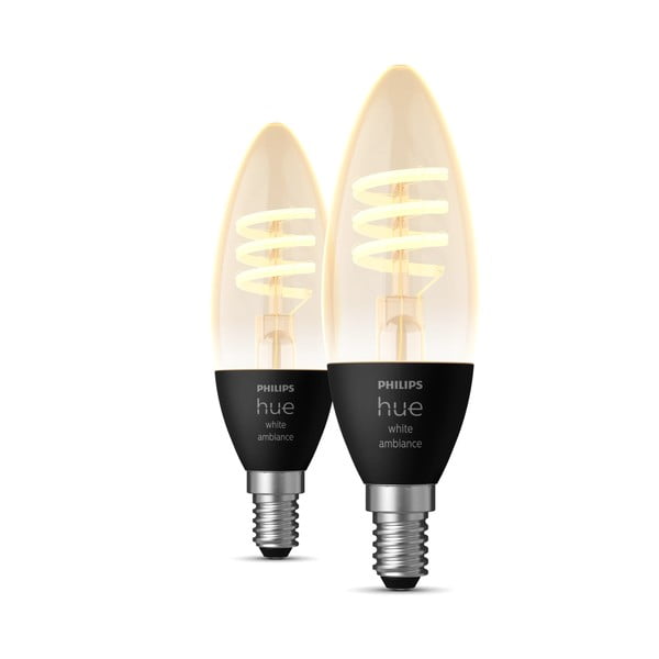 Su kaitinimo siūleliu lemputės 2 vnt. 5 W E14, White ambiance – Philips Hue-image-1