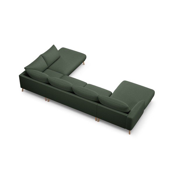 Žalios spalvos kampinė sofa („U“ formos) Naomi – Micadoni -image-3