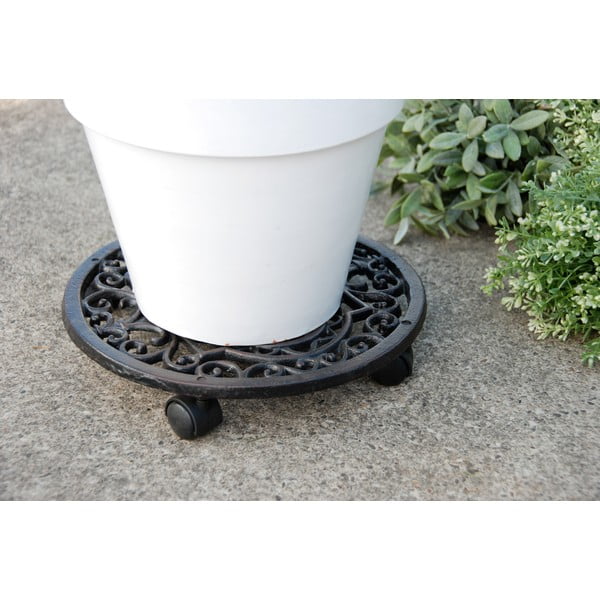 Iš metalo mobilus stovas gėlių vazonui ø 29 cm Ornament – Esschert Design-image-1