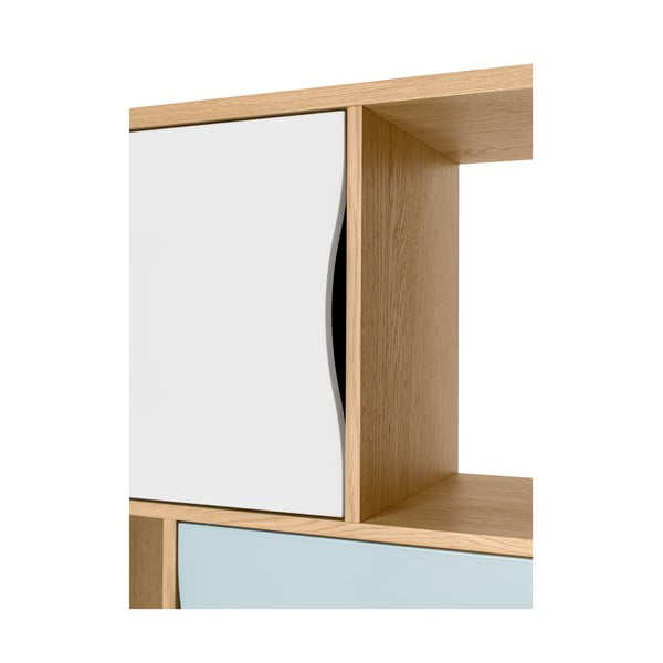 Turkio spalvos knygų spinta su durelėmis Woodman Avon-image-1