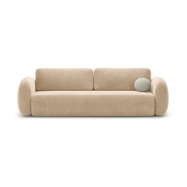 Smėlio spalvos iš velveto sulankstoma/su sandėliavimo vieta sofa 262 cm Tonale – Cosmopolitan Design