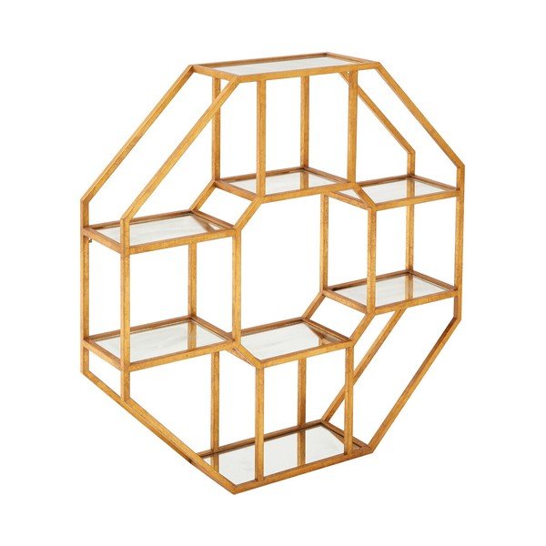 Natūralios spalvos iš metalo kelių aukštų sieninė lentyna 92 cm Zariah – Premier Housewares