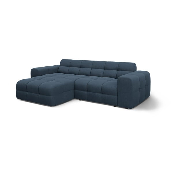 Tamsiai mėlynos spalvos kampinė sofa (su kairiuoju kampu/su gultu) Kendal – Micadoni -image-3