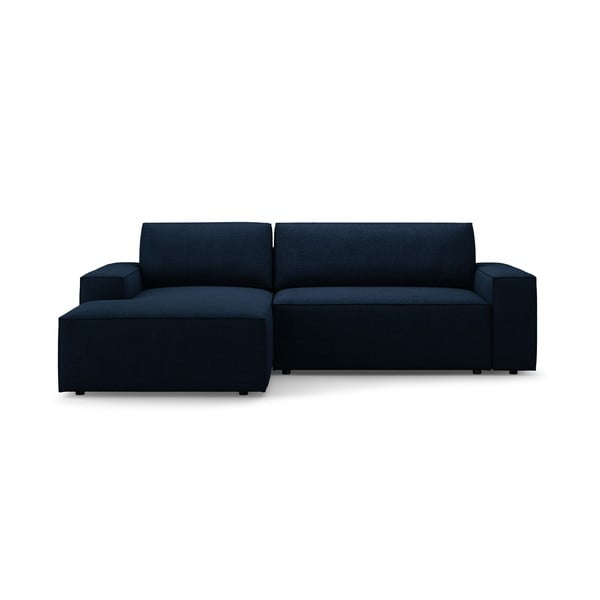 Iš boucle sulankstoma kampinė sofa tamsiai mėlynos spalvos (su kairiuoju kampu) Jodie – Micadoni Home