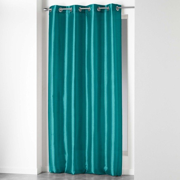 Mėlynos spalvos iš mikrosatino užuolaida 140x240 cm Shana – douceur d'intérieur