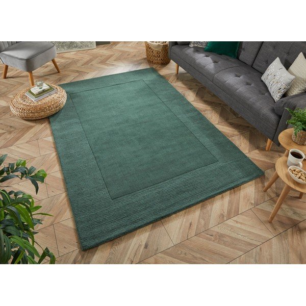 Tamsiai žalias vilnonis kilimas Flair Rugs Siena, 120 x 170 cm-image-1