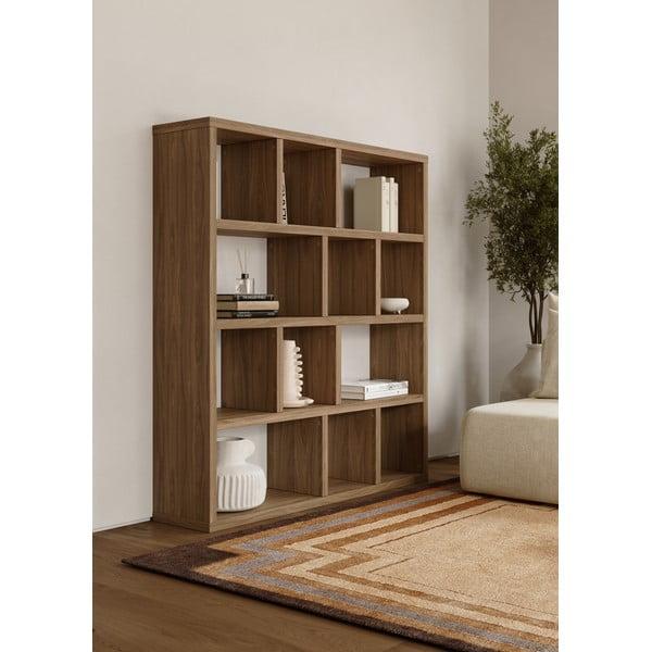 Knygų spinta  natūralios spalvos iš riešutmedžio 150x159 cm Berlin – TemaHome-image-1