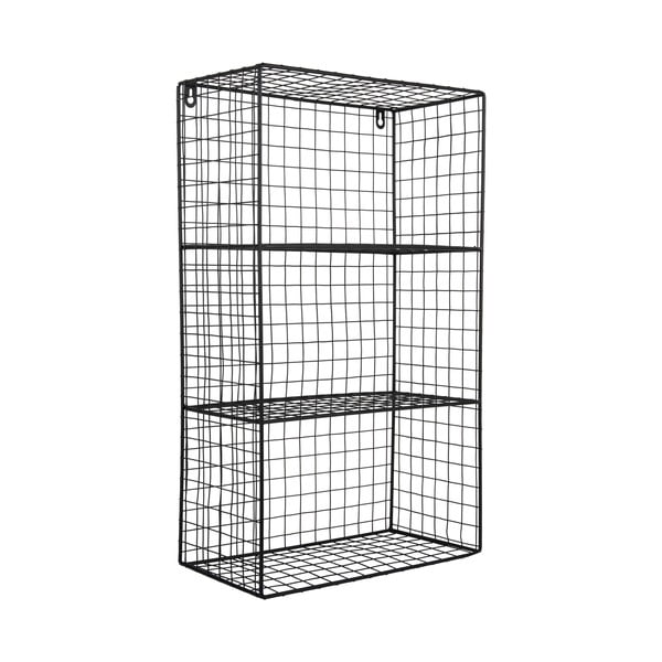 Juodos spalvos iš plieno kelių aukštų sieninė lentyna 60 cm Reja – PT LIVING-image-2