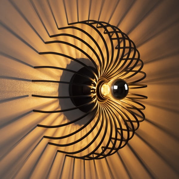 Juodas sieninis šviestuvas Opviq lights Aspendos, ø 36 cm-image-3