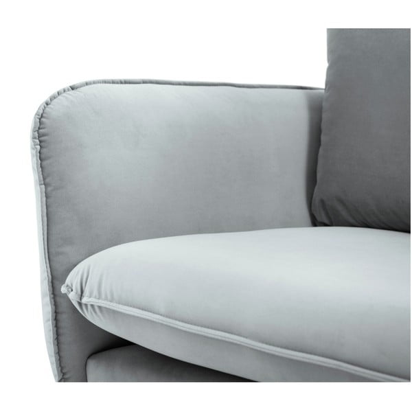 Šviesiai pilka aksominė sofa Cosmopolitan Design Vienna, 200 cm-image-4