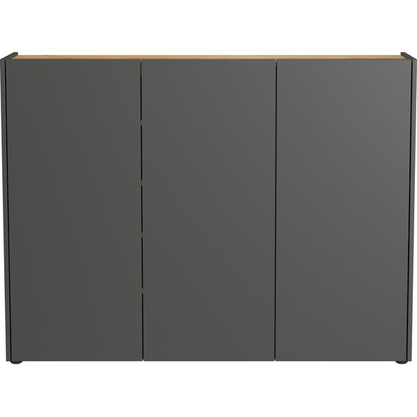 Antracito spalvos spintelė iš ąžuolo 138x105x25 cm Libbiano – Germania-image-3