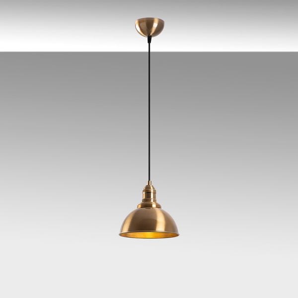 Bronzinės spalvos kabantis šviestuvas ø 21 cm su metaliniu gaubtu Varzan – Opviq lights-image-2