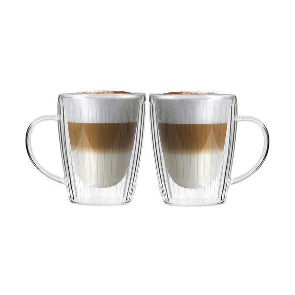 Iš stiklo puodeliai 2 vnt. kapučino 250 ml Livio Duo – Vialli Design