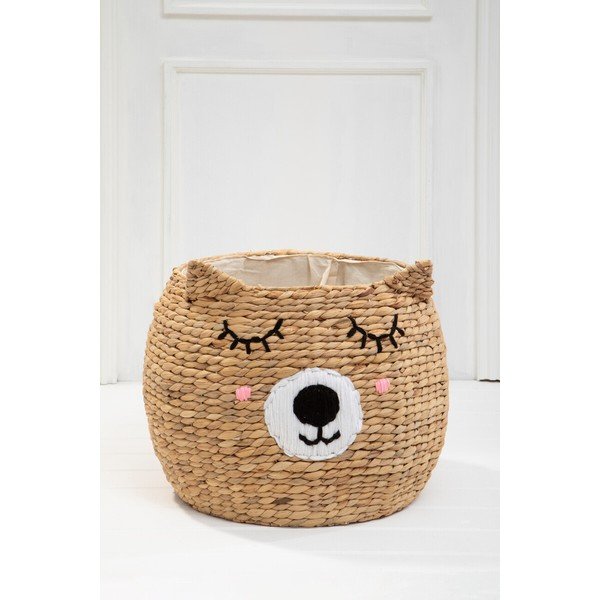 Natūralios spalvos iš vandens hiacinto vaikiškas krepšys ø 49x40 cm Lidi Cat Face – Premier Housewares-image-2
