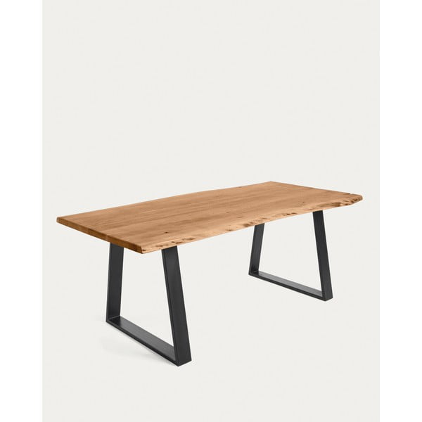 Valgomojo stalas su akacijos stalviršiu 100x220 cm Alaia – Kave Home-image-4