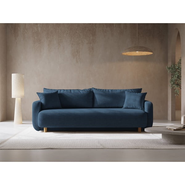 Tamsiai mėlynos spalvos sulankstoma/su sandėliavimo vieta sofa 231 cm Elen – Micadoni -image-1