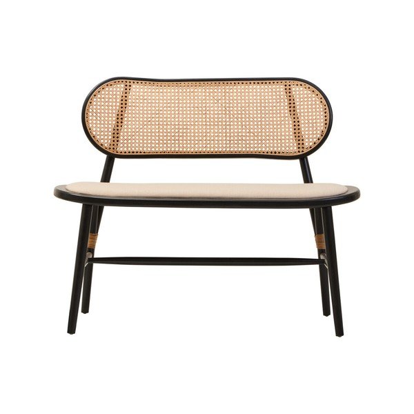 Natūralios spalvos paminkštinto audinio suolas Cebu – Premier Housewares-image-2