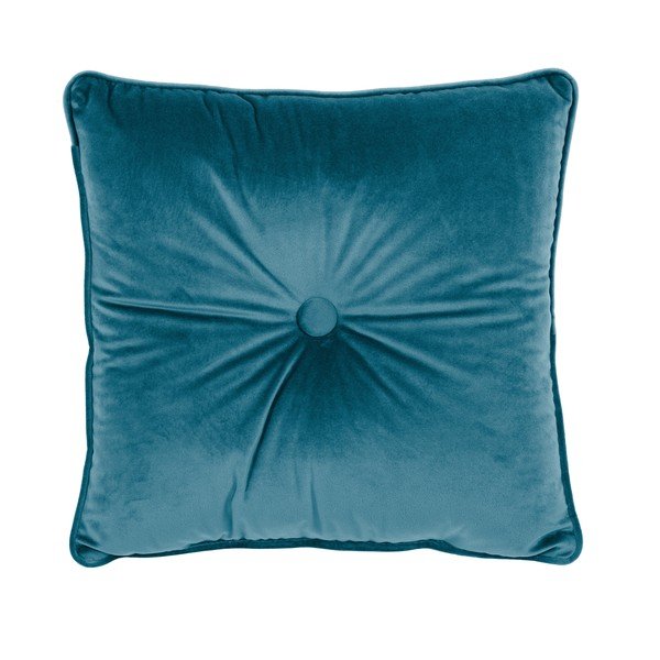 Mėlyna pagalvė Tiseco Home Studio Velvet Button, 45 x 45 cm