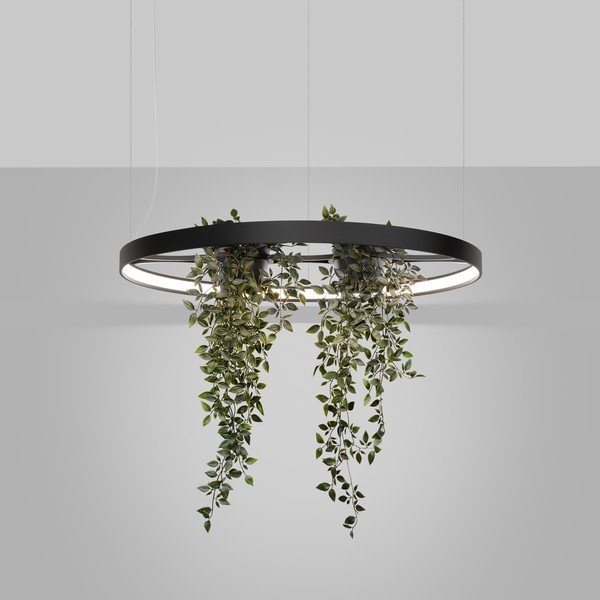 Juodos spalvos iš aliuminio kabantis šviestuvas LED ø 78 cm RIO – Thoro-image-1