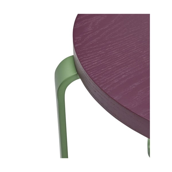 Žalia ir violetinė pelenų medžio taburetė Smile - Hübsch-image-2