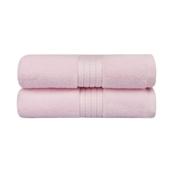 2 rožinių vonios rankšluosčių rinkinys Mira, 90 x 50 cm