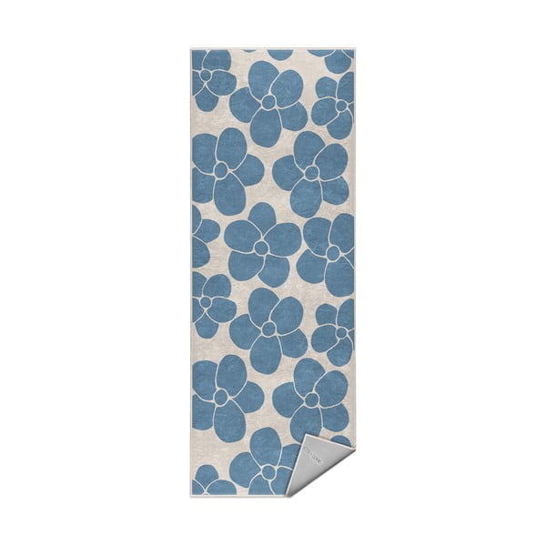 Skalbiamas mėlynos spalvos kilimas 80x200 cm Blue Meadow – Mila Home