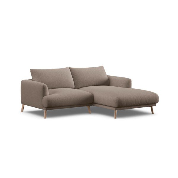 Taupe spalvos kampinė sofa (su dešiniuoju kampu/su gultu) Naomi – Micadoni 