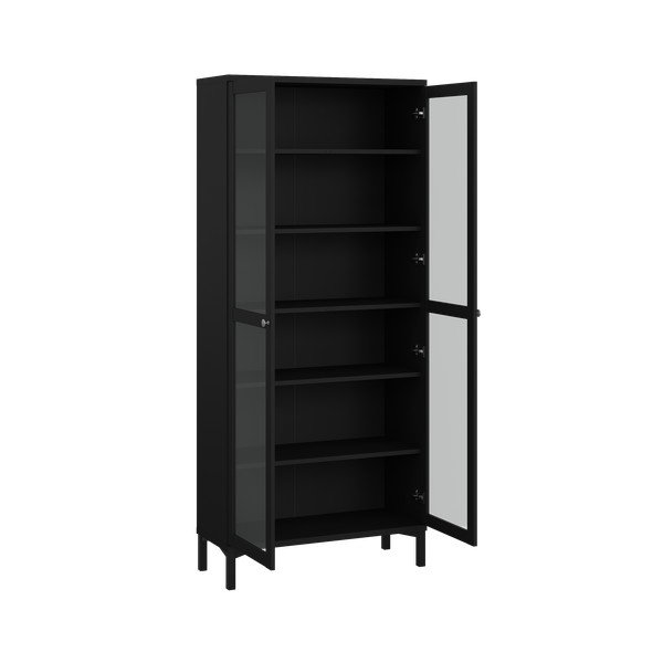 Vitrina juodos spalvos 89x203 cm Roma – Tvilum-image-3