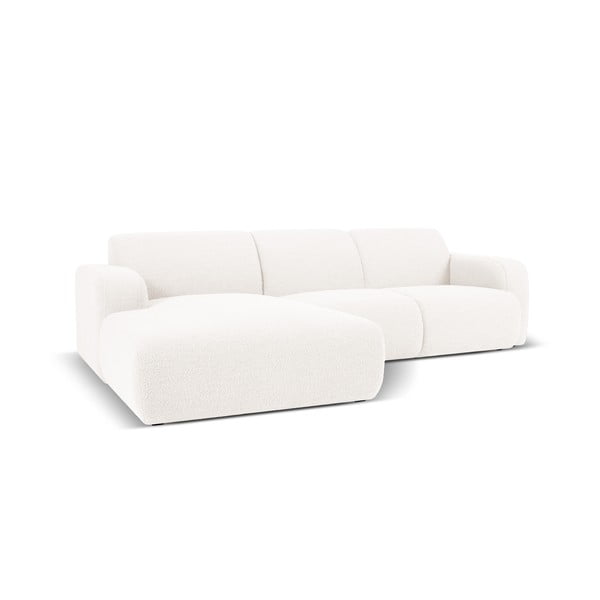 Kampinė sofa baltos spalvos iš boucle (su kairiuoju kampu) Molino – Micadoni Home-image-1