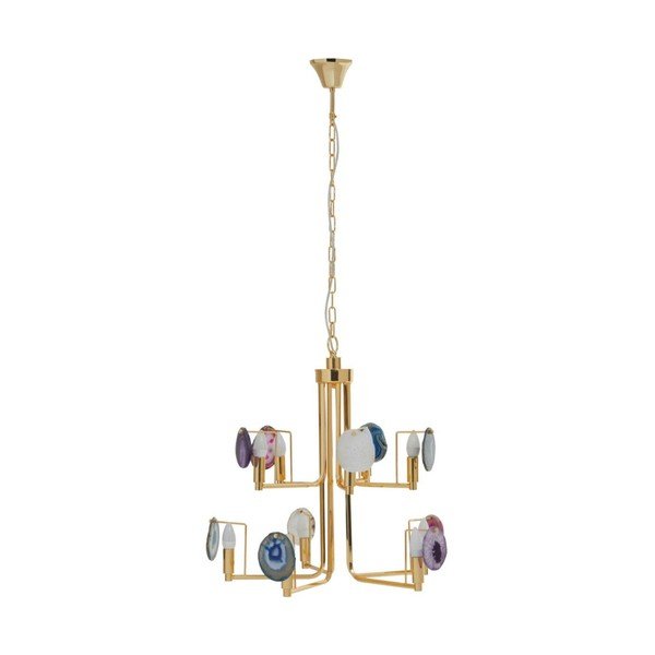 Auksinės spalvos iš metalo kabantis šviestuvas Glamour – Premier Housewares