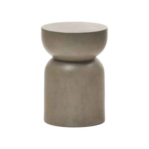 Iš betono apvalios formos sodo šoninis staliukas ø 32 cm Garbet – Kave Home