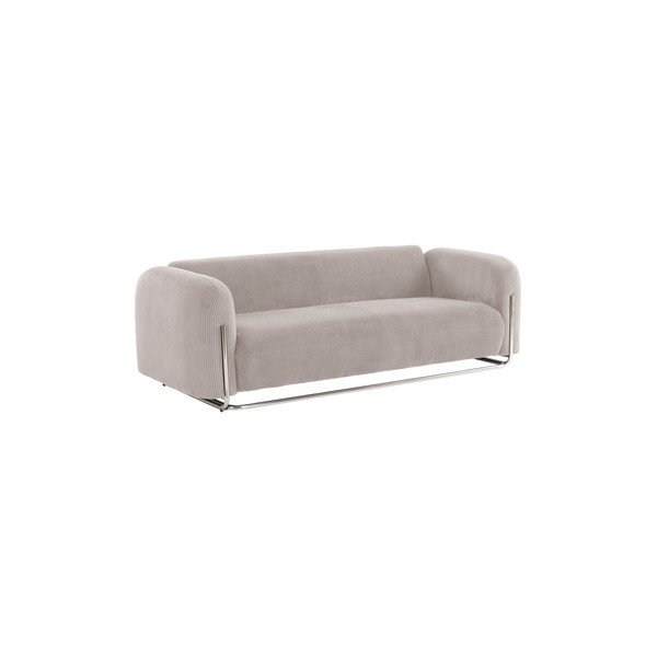 Pilkai smėlinės spalvos sofa iš kordinio velveto 234 cm Everman – Jotex