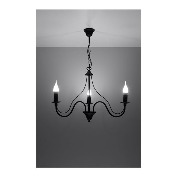 Juodos spalvos iš metalo kabantis šviestuvas ø 60 cm Fiorano – Sollux-image-1