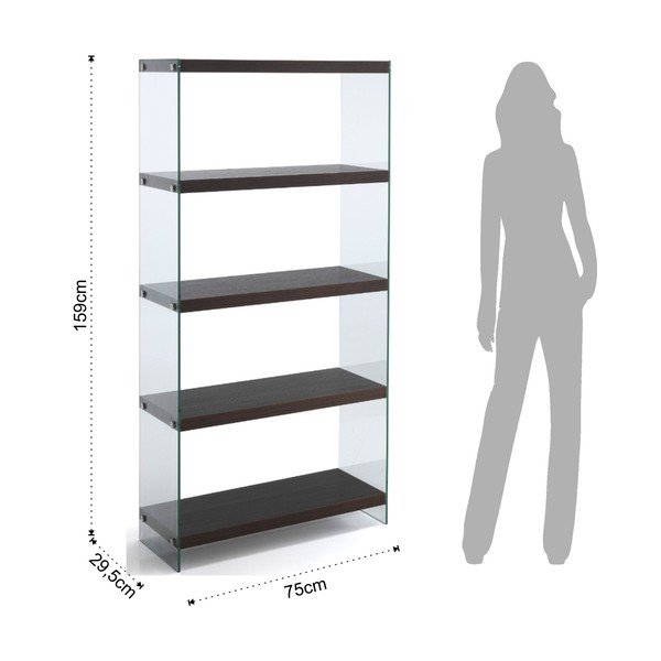 Tamsiai ruda knygų spinta Tomasucci Nancy, aukštis 159 cm-image-3