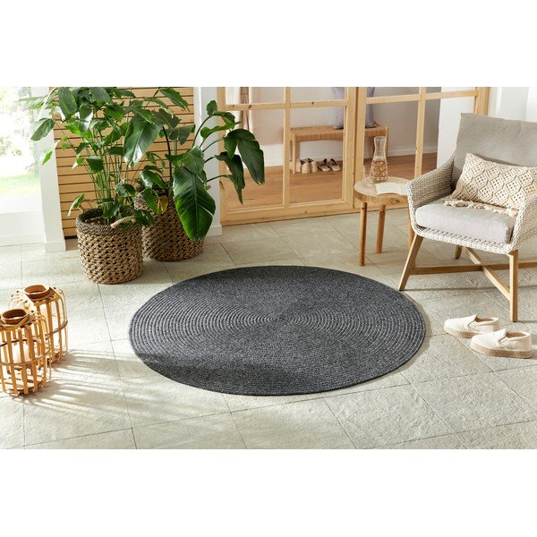 Pilkas apvalus lauko kilimas ø 150 cm - NORTHRUGS-image-1