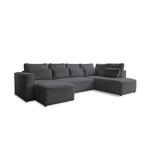 Tamsiai pilka kampinė sofa-lova (U formos) Homely Tommy - Miuform