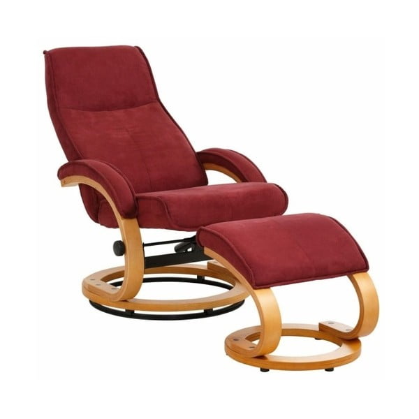 Raudonos spalvos atlenkiamo fotelio ir pakojos su medžiaginiu užvalkalu rinkinys "Støraa Rika