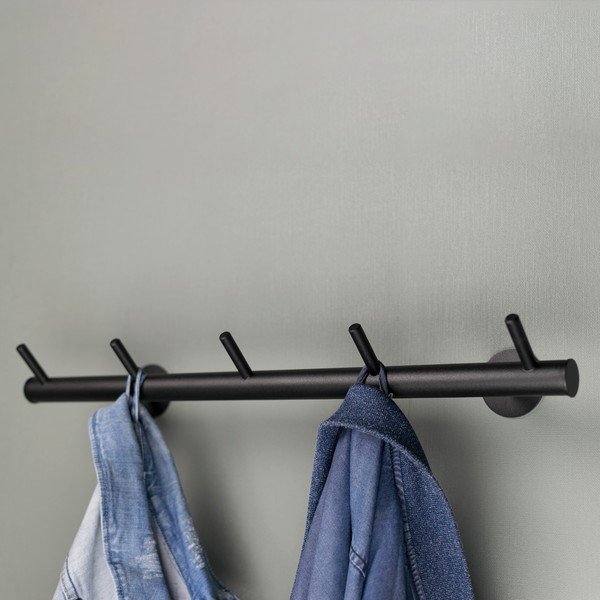 Juodos spalvos iš metalo sieninė lentyna 55 cm Odin – Spinder Design-image-1