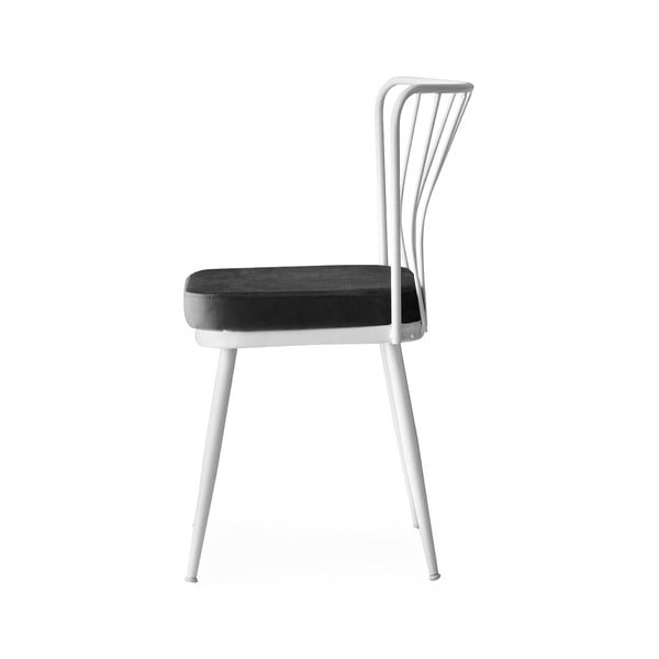 Valgomojo kėdės iš metalo baltos spalvos/juodos spalvos 2 vnt. Yildiz – Kalune Design-image-2