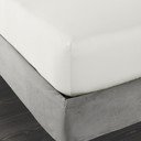 Dramblio kaulo spalvos iš satino medvilnės paklodė su guma 90x190 cm Cotton Sateen – Bianca