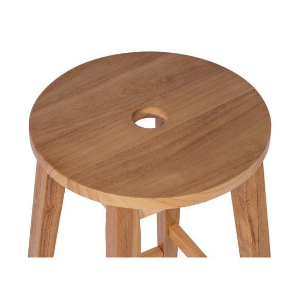 Natūralios spalvos iš kaučiukmedžio masyvo baro taburetė (sėdynės aukštis 75 cm) Club – Bonami Essentials-image-3