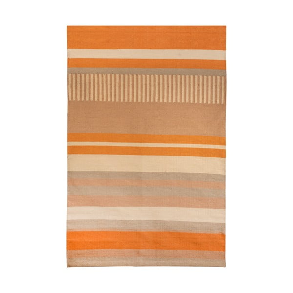 Smėlio spalvos oranžinės spalvos dvipusis lauko kilimas iš perdirbto plastiko Green Decore Bella, 120 x 180 cm-image-3